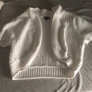 White shrug sweater